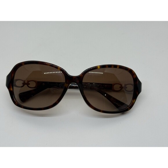Coach Round Sunglasses HC 8146 (L949)  Brown Lens Gold Accents 58-16 135mm